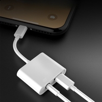 Adaptateur audio 2in1 pour casque Offre Spéciale d'usine avec prise jack 3.5mm et convertisseur d'adaptateur de répartiteur d'écouteur de port de charge pour Iphone