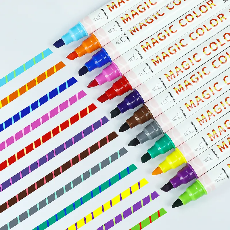 متنوعة تغيير اللون علامات باستيل القلم هيغليغتر الأقلام السحرية ألوان أقلام خطاط (ماركر)