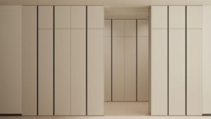 <span class=keywords><strong>Armoire</strong></span> intégrée sans poignée de style moderne, système de placard personnalisé à ouverture par pression pour meubles de chambre - Product Image 4