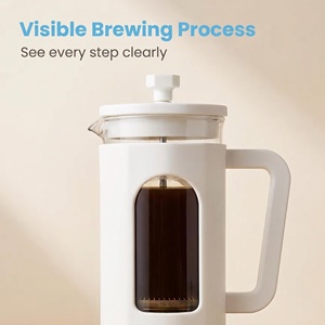 SEECIN Modern Travel French Press <strong>Coffee</strong> Maker Set with Food Grade Plastic High Borosilicate Glass and Stainless Steel <strong>Plunger</strong> - Product Image 4