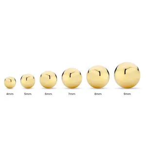 Gemnel Simple 925 Sterling Silver Ball Stud Earring Gold Plated Bead Stud Earrings For Women