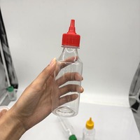 Bouteille en plastique PET de 200 ml pour sauce piquante, ketchup, mayonnaise avec ouverture à presser