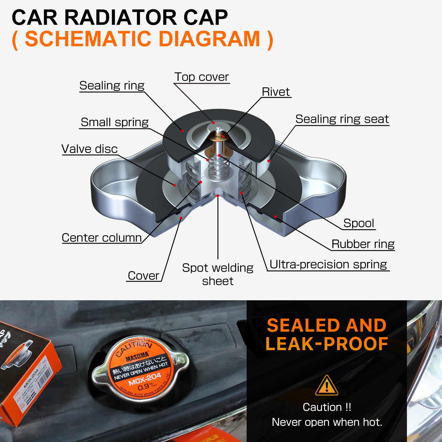 MASUMA MOX-200 High Pressure Radiator Cap for Mitsubishi Pajero