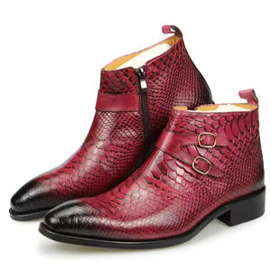 Bottes à lacets pour hommes en cuir véritable de haute qualité, à bout carré, respirantes, faites à la main, antidérapantes, pour le bureau et les occasions formelles, pointures 36-46 - Product Image 1