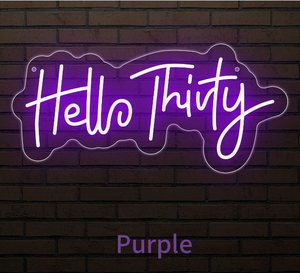 Insegna al Neon LED Decorativa Creativa "Hello Thirty" (1 Pezzo) - Product Image 5