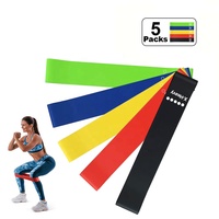 Bandas de Resistencia TPE de 5 Niveles con Tensión Codificada por Colores, Banda Circular para Cadera para Rehabilitación, Recuperación de Fuerza y Entrenamiento