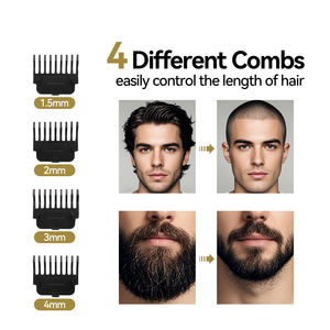 Professionale metallo oro elettrico tagliacapelli in acciaio inox taglio <span class=keywords><strong>barba</strong></span> macchina per gli uomini inglese per uso domestico Hotel uso - Product Image 3