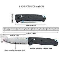 Cuchillo de Cocina BMBM535-3 Bugout, Mango de Fibra de Carbono de Alta Calidad, Personalizable, Envío Rápido desde Almacén en EE. UU., Regalo Ideal, OEM, DIY