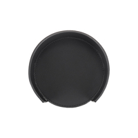 Ensemble de sous-verres ronds en cuir PU noir, protège-surfaces de table et de bureau