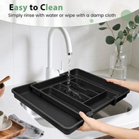 WDF Vente en gros personnalisé extensible Organisateurs De Cocina argenterie Plateau à couverts Organisateur de tiroir de cuisine en plastique