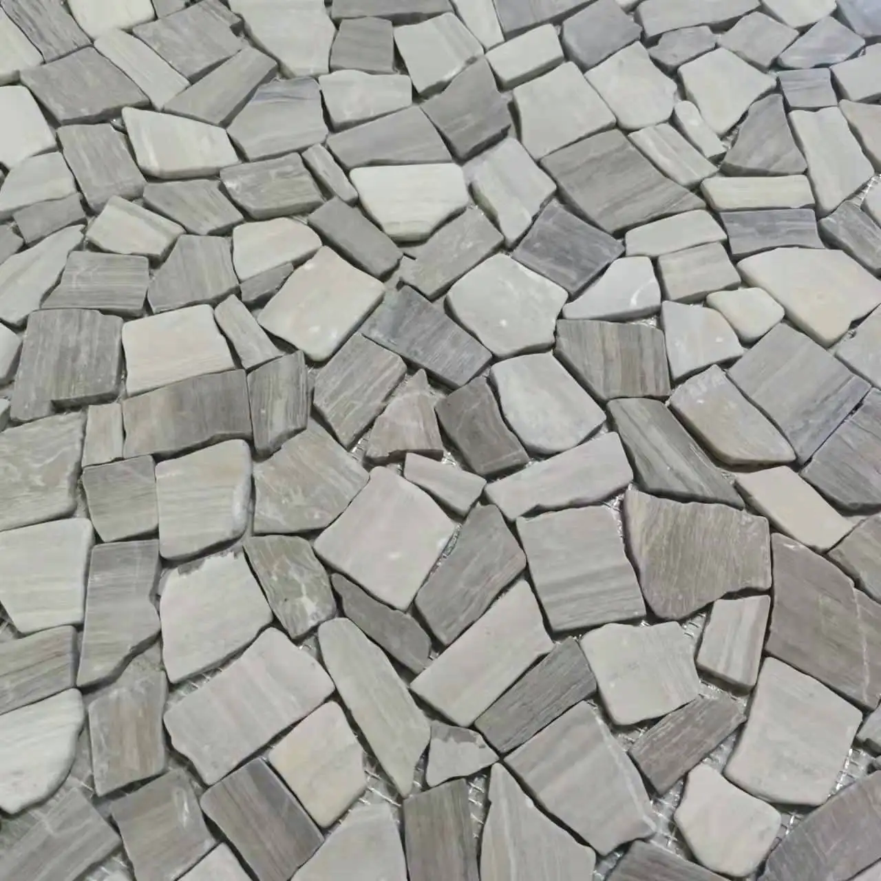 305x305mm Random mosaic french pattern chiseled marble tiles Random mosaic