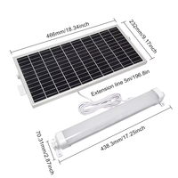 Lampe solaire à LED pour l'extérieur, IP65, avec capteur de lumière, 2600 lumens, pour entrepôt, gare routière, hangar, cour