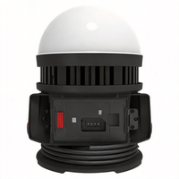 Projecteur LED multifonctionnel, compatible avec 10 batteries, source sphérique, 360 degrés, crochet de suspension inférieur