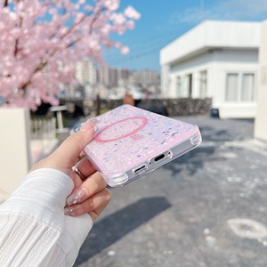 Étui magnétique fin transparent avec paillettes et sequins en époxy pour Samsung <span class=keywords><strong>Galaxy</strong></span> <span class=keywords><strong>A13</strong></span> A56 A18 A55 A24, compatible avec la charge sans fil, antichoc, brillant - Product Image 4