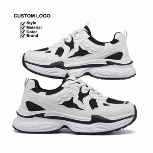 Custom Logo Chunky Sneakers <b>Lace</b> Up Walking <b>Shoes</b> Breathable Anti Slip Platform Casual Footwear - Product Image 1