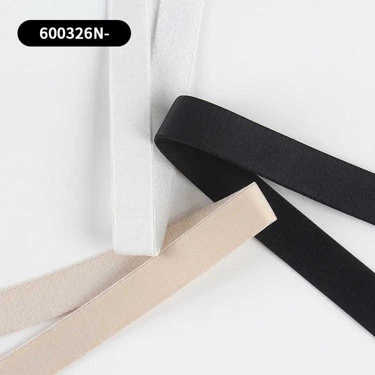 Verified Supplier Good Quality Nylon Polyester Bra Elastic Low Gloss Shiny Satin Bra Strap Elastic