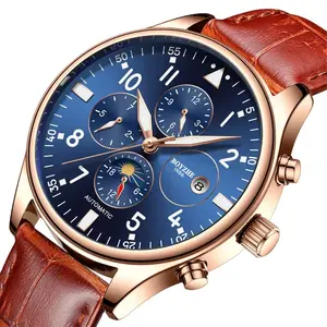 Luxury Mechanical Moon Phase Calendar High Quality Automatic Tourbillon Mechanical Watches for reselling