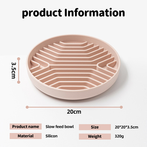 OEM Eco-Life Modern Solid Rounded Maze Slow Feeder Dog & <b>Cat</b> Lick <b>Mat</b> Non-slip Silicone Waterproof Food Grade Enrichment Bowl - Product Image 3