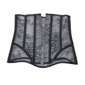 Corset ajustable pour femme avec lacets, en maille transparente, gaine amincissante sans bretelles, body sculptant - Product Image 5