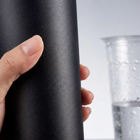 Gobelets en plastique PP noir givré avec couvercles en dôme 500ml 700ml 90mm, jetables, pour thé au lait Boba, en vrac, en stock, livraison rapide