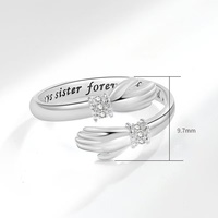 Bague ajustable pour femme, style tendance, incrustée de zircon, idéale pour fiançailles, fêtes et anniversaires – Vente en gros