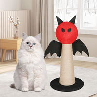 Arbre à chat vertical style petit diable avec griffoir en sisal, aiguiseur de griffes, tout-en-un, léger 1,1 kg, toutes saisons