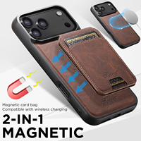 Coque de téléphone SUTENI pour iPhone 18 Pro Max avec chargement sans fil, support magnétique pour cartes, texture litchi, simili cuir, compatible 17 16 Plus 15 14