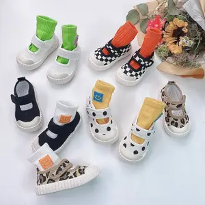 2024 Fashion Girls Casual Shoes Kids Canvas Sport Shoes Youth Canvas Footwear Leopard Children Canvas Shoes