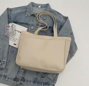 New Style Fashion Custom Letter <b>Canvas</b> Bags Women Shoulder Cotton <b>Canvas</b> <b>Tote</b> Bag with Pocket for Class and Work - Product Image 5