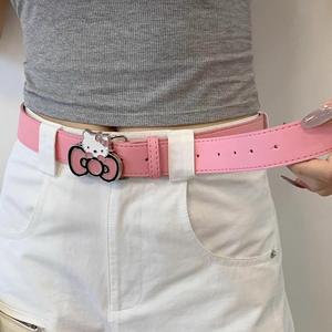 <span class=keywords><strong>Ceinture</strong></span> rose assortie avec diamant KT Cat <span class=keywords><strong>Bandeau</strong></span> Millennium Spice Girls Y2K Denim Accessoires avec boucle en alliage - Product Image 1