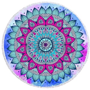 Thương Hiệu Mới 100% Microfiber Bên Bờ Biển Thổ Nhĩ Kỳ Mandala Round Hemp Beach Khăn Với Tua Rua - Product Image 1