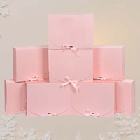 Boîte cadeau rigide en carton personnalisée de luxe pour mariage, pliable, avec ruban et nœud