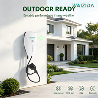 Chargeur EV Type 2 11 kW Version RFID Simplifiée WAIZIDA C2 pour Usage Domestique, Station de Recharge Murale EVSE 5 m IEC61851 IP54
