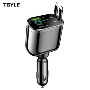 شاحن سيارة C238 فائق السرعة USB 3.1A من النوع C PD قابل للسحب مع خاصية كشف الجهد، شواحن ومحولات للهواتف - Product Image 1