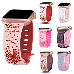 Correa de reloj de silicona con flor grabada de doble color para <span class=keywords><strong>Apple</strong></span> <span class=keywords><strong>Watch</strong></span> <span class=keywords><strong>8</strong></span> 7 6 5 4 3 2 1 SE Ultra - Product Image 1