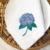 Serviette de table en coton et lin brodée prête à l'emploi avec motif floral Lavable en machine Serviette de table de salle à manger Serviette de mariage