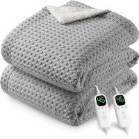 Plaid chauffant électrique en gros, tissu gaufré doux, lavable, température réglable, chauffe rapide, pour canapé, hiver, maison