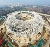 Stade de compétition sportive extérieur à grande surface ouverte avec structure en acier galvanisé à assemblage rapide