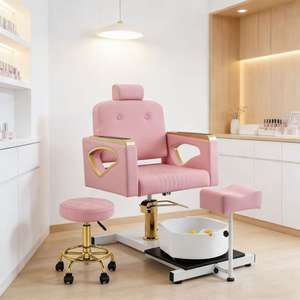 Nouvelle chaise durable en acier inoxydable avec hauteur réglable, pivotante, pour spa des pieds, super polyvalente, pour pédicure et massage, avec tabouret - Product Image 5