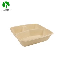 Offres Spéciales : Boîtes à lunch biodégradables jetables en bagasse et bambou, résistantes à la micro-ondes et étanches pour la restauration