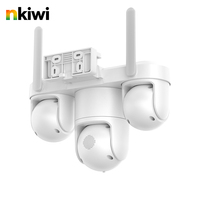 Caméra de sécurité PTZ NKIWI AG623ZS 1080P 9MP à quatre objectifs avec suivi IA, vision nocturne couleur, carte mémoire, pour extérieur