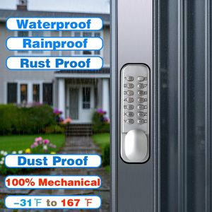 Outdoor Iron Aluminum <strong>Door</strong> Lock Keyless Digital Push Button Keyless Mechanical Lock Chrome <strong>Knob</strong> Lock - Product Image 2