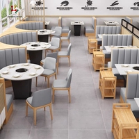 Banquette de restaurant moderne sur mesure, canapé deux places, gain de place, mobilier commercial