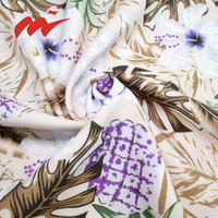 Tissu en polyester et élasthanne tissé imprimé extensible 4 directions 100D, doux et respirant, à motif floral personnalisé, pour robes et chemisiers pour femmes