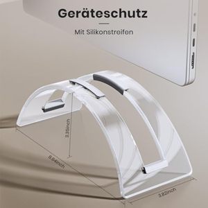 Wholesale Modern Design Custom Curved Clear Acrylic Vertical <b>Laptop</b> <b>Stand</b> for <b>Desk</b> - Product Image 5