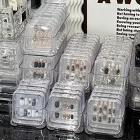 Boîte d'emballage transparente en acrylique pour faux ongles, avec couvercle rabattable, étui de rangement pour pointes d'ongles, boîte de présentation pour salon et usage domestique