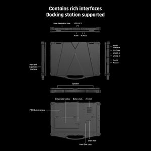 Alta calidad 15,6 pulgadas IP65 <span class=keywords><strong>I5</strong></span> I7 Industrial resistente portátil pantalla táctil nuevo procesador Intel 256GB luz solar legible - Product Image 6