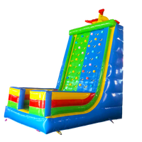 Mur d'escalade gonflable commercial sur le thème des bâtiments, château gonflable, jeux sportifs intérieurs pour enfants, en PVC