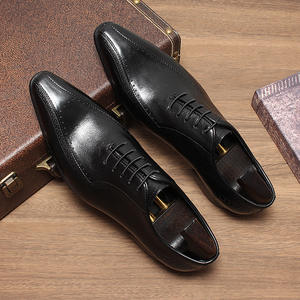 Chaussures Oxford pour hommes en cuir de haute qualité, élégantes et décontractées, à bout pointu et à lacets - Product Image 3