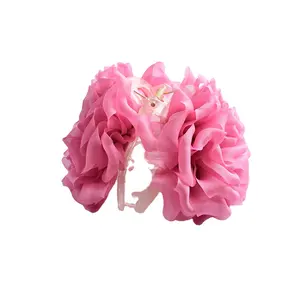 12cm New Design 3d Rose Flower Hair Claw Clips For Women Girls Fashion Simple Handmade Flower Hair Clamp Korean Style